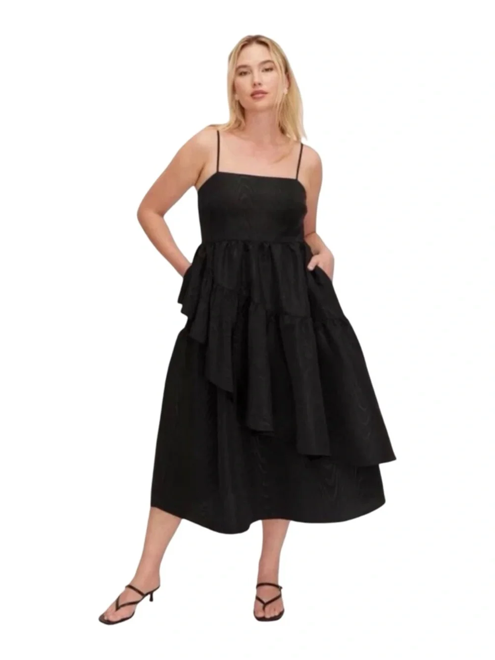 Kate Spade x Target Tiered Ruffle Midi Dress - Black - Size Large